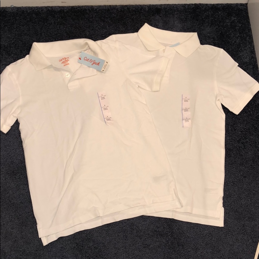 Cat & Jack | bundle of 2 white polos 12/14